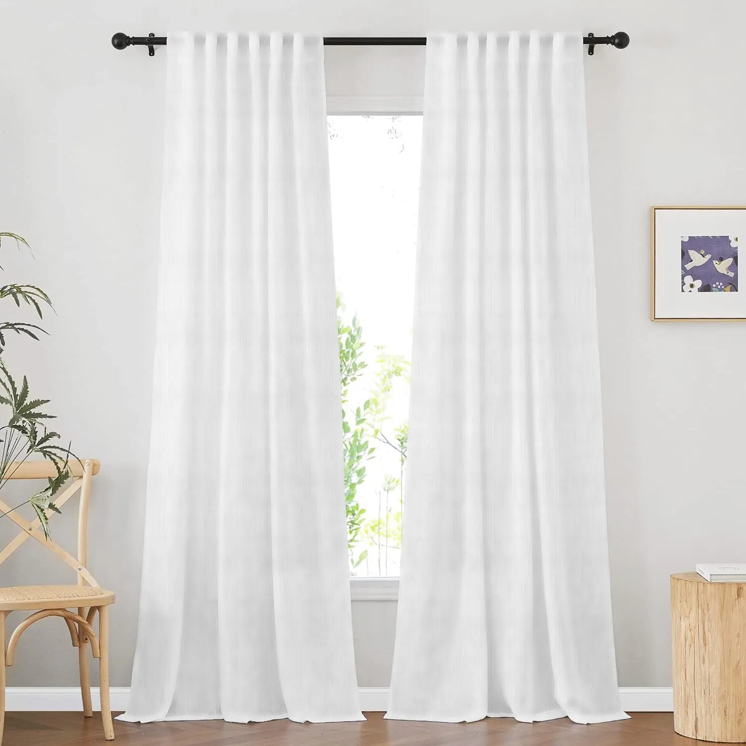 White Vertical Striped
