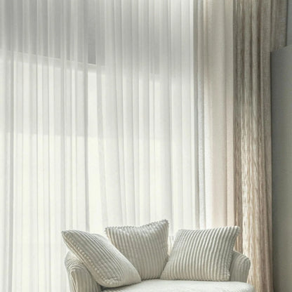 White Twill Striped
