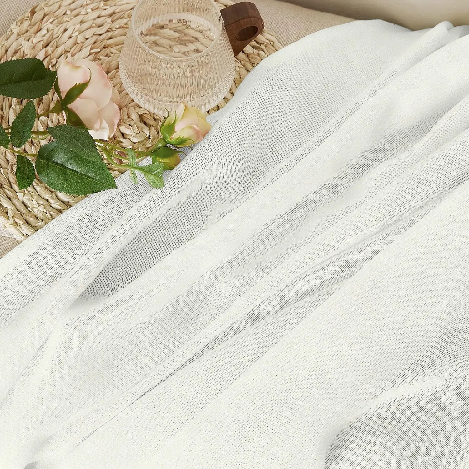 White Twill Striped