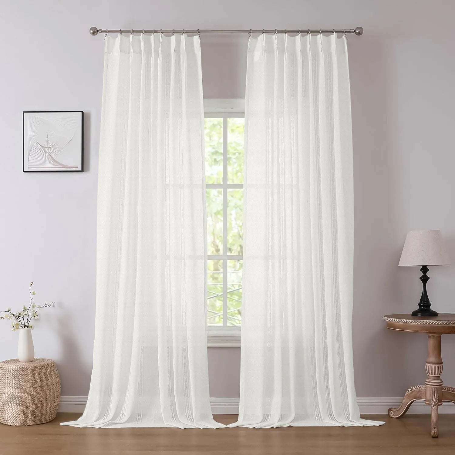 White Vertical Striped