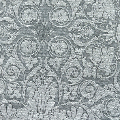 Y607 Linen-Textured Classic Baroque Jacquard Blackout Flat Panel Curtains