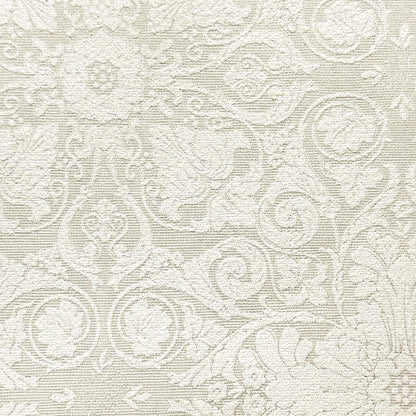 Y607 Linen-Textured Classic Baroque Jacquard Blackout Flat Panel Curtains